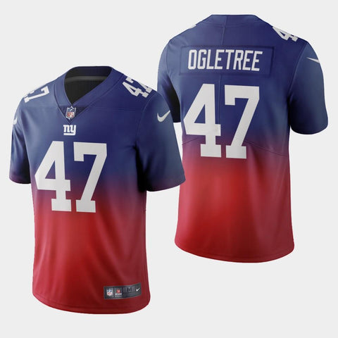 Men's New York Giants #47 Alec Ogletree Color Crash Gradient Royal Jersey