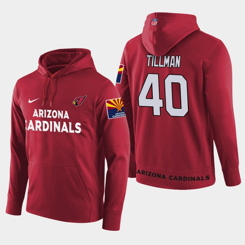 Men's Arizona Cardinals #40 Pat Tillman Retired Player Pullover Hoodie - Cardinal