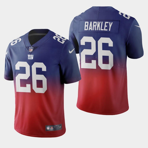 Men's New York Giants #26 Saquon Barkley Color Crash Gradient Royal Jersey