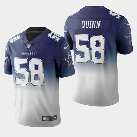 Men's Dallas Cowboys #58 Robert Quinn Color Crash Gradient Navy Jersey