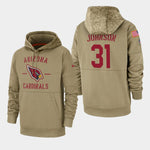 Men's David Johnson Arizona Cardinals Salute to Service Sideline Therma Pullover Hoodie - Tan