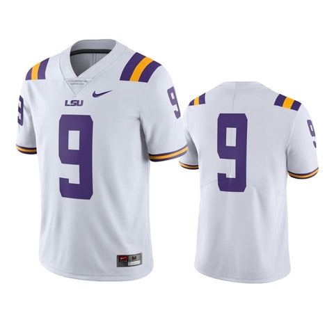 LSU Tigers #9 White Limited Football Jersey
