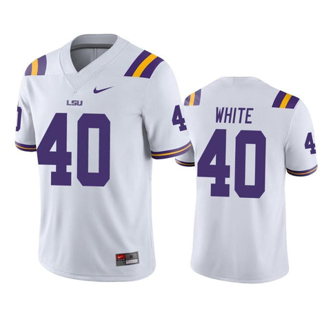 LSU Tigers Devin White White College Football Jersey