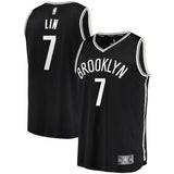 7-Jeremy Lin Brooklyn Nets  Jersey Black - Icon Edition