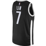7-Jeremy Lin Brooklyn Nets Swingman Jersey Black - City Edition