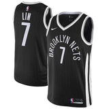 7-Jeremy Lin Brooklyn Nets Swingman Jersey Black - City Edition