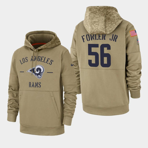 Men's Dante Fowler Jr Los Angeles Rams Salute to Service Sideline Therma Pullover Hoodie - Tan