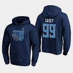 Men's Tennessee Titans Jurrell Casey 2019 NFL Playoffs Bound Hometown Checkdown Pullover Hoodie - Navy