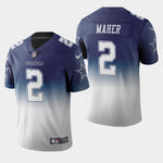 Men's Dallas Cowboys #2 Brett Maher Color Crash Gradient Navy Jersey