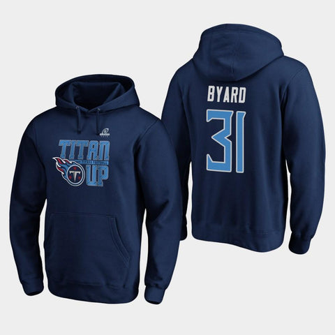 Men's Tennessee Titans Kevin Byard 2019 NFL Playoffs Bound Hometown Checkdown Pullover Hoodie - Navy