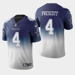 Men's Dallas Cowboys #4 Dak Prescott Color Crash Gradient Navy Jersey