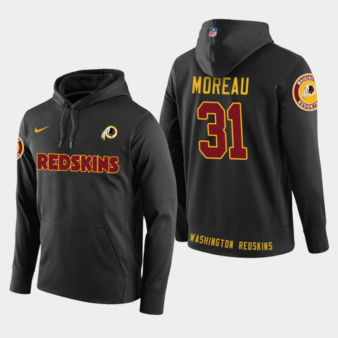 Redskins #31 Fabian Moreau Player Pullover Hoodie - Black