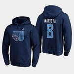 Men's Tennessee Titans Marcus Mariota 2019 NFL Playoffs Bound Hometown Checkdown Pullover Hoodie - Navy