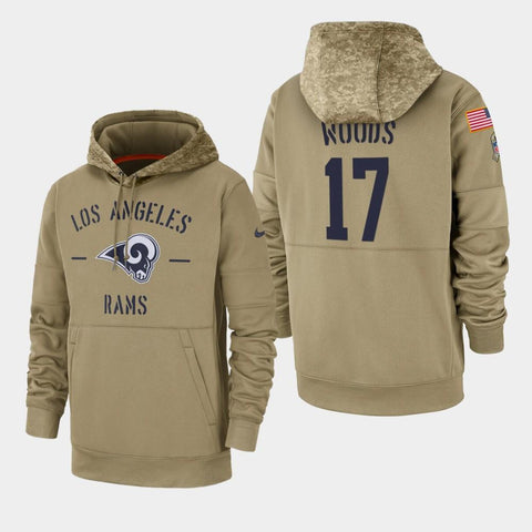 Men's Robert Woods Los Angeles Rams Salute to Service Sideline Therma Pullover Hoodie - Tan