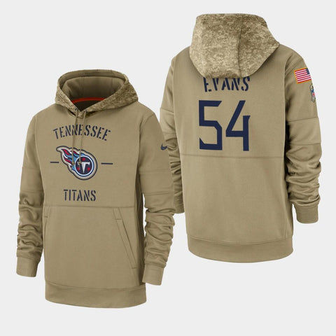 Men's Rashaan Evans Tennessee Titans 2019 Salute to Service Sideline Therma Pullover Hoodie - Tan