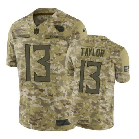 Tennessee Titans #13 2018 Salute to Service Taywan Taylor Jersey Camo