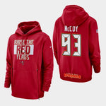 Men's Tampa Bay Buccaneers #93 Gerald McCoy Sideline Lockup Pullover Hoodie - Red