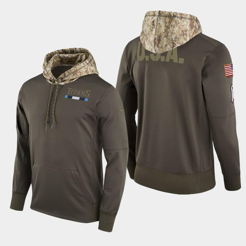 Men's Titans Salute to Service Sideline Pullover Hoodie - Olive