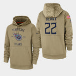 Men's Derrick Henry Tennessee Titans 2019 Salute to Service Sideline Therma Pullover Hoodie - Tan