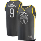 9-Andre Iguodala Golden State Warriors Jersey Charcoal - Statement Edition