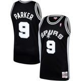 9-Tony Parker San Antonio Spurs  2001-02 Hardwood Classics Swingman Jersey – Black