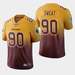 Men's Washington Redskins #90 Montez Sweat Color Crash Gradient Burgundy Jersey