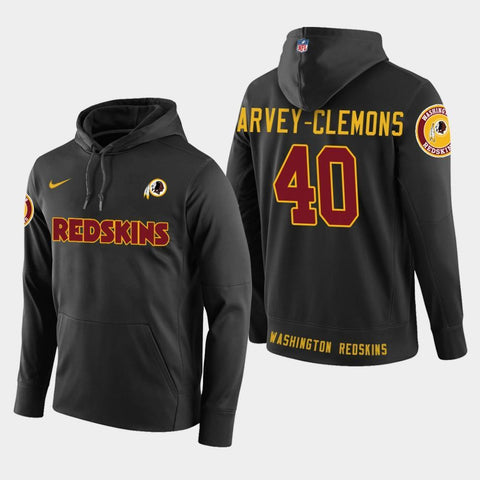 Men's Washington Redskins #40 Josh Harvey-Clemons New Season Player Pullover Hoodie - Black