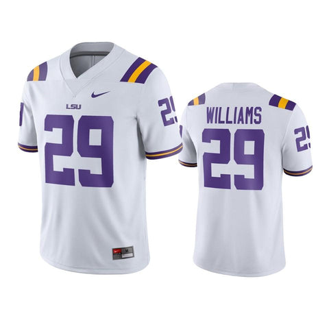 LSU Tigers Greedy Williams White Game Football Jersey
