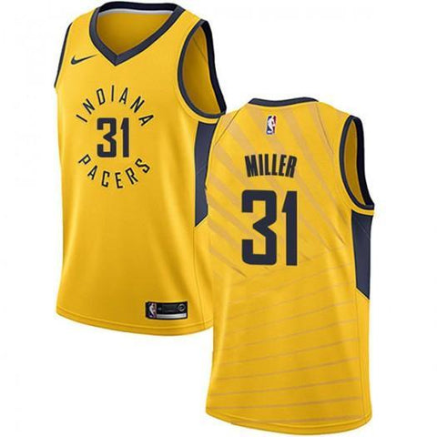 Men's Reggie Miller Indiana Pacers Nike Swingman Gold Jersey - Statement Edition