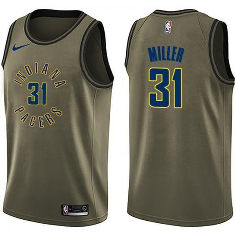 Men's Reggie Miller Indiana Pacers Nike Swingman Green Salute to Service Jersey