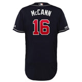 Brian McCann Atlanta Braves Majestic Alternate Collection Flex Base Player Jersey – Navy/Scarlet