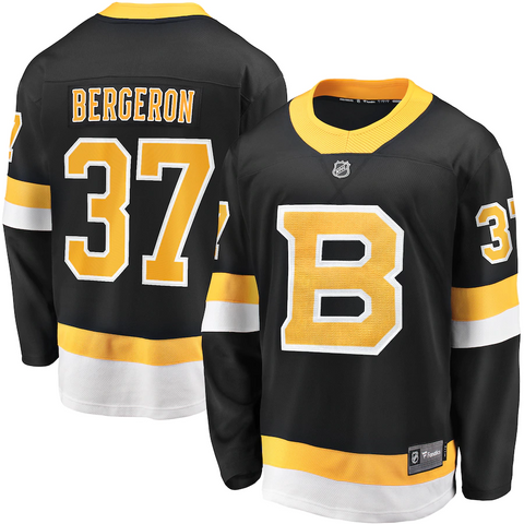 Men's Boston Bruins Patrice Bergeron Fanatics Branded Black Alternate Premier Breakaway Player Jersey