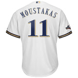 Mike Moustakas Milwaukee Brewers Majestic 2019 Postseason Official Cool Base Player Jersey - White