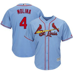 Yadier Molina St. Louis Cardinals Majestic Alternate Cool Base Player Jersey – Horizon Blue/Cream