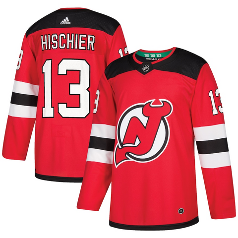 Men's New Jersey Devils Nico Hischier adidas Red Player Jersey