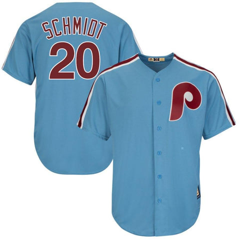 Mike Schmidt Philadelphia Phillies Majestic Cooperstown Jersey - Light Blue