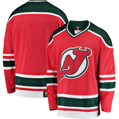 Men's New Jersey Devils Fanatics Branded Red Premier Breakaway Heritage Blank Jersey