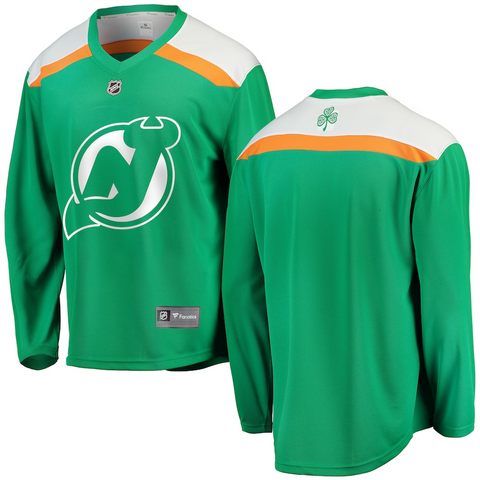 Men's New Jersey Devils Fanatics Branded Green St. Patrick's Day Replica Blank Jersey