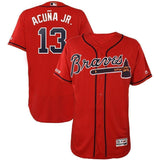 Ronald Acuña Jr Atlanta Braves Majestic 2019 Alternate  Collection Flex Base Player Jersey – Scarlet