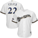 Christian Yelich Milwaukee Brewers Majestic 2019 Postseason Official Cool Base Player Jersey - White