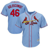 Paul Goldschmidt St. Louis Cardinals Majestic Alternate Official Cool Base Player Jersey – Light Blue/Cream