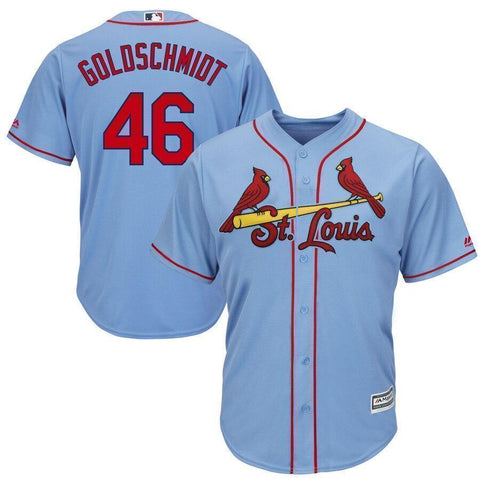 Paul Goldschmidt St. Louis Cardinals Majestic Alternate Official Cool Base Player Jersey – Light Blue/Cream