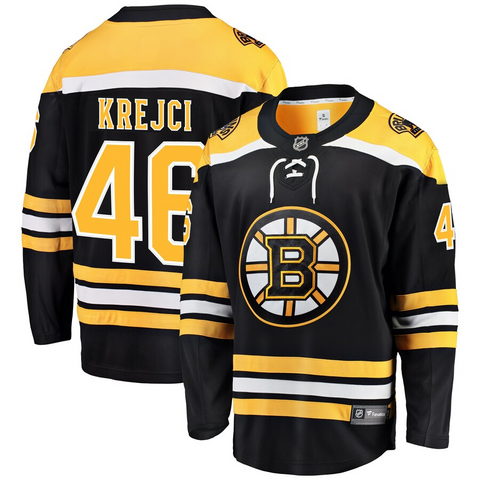 Men's Boston Bruins David Krejci Fanatics Branded Black Home Breakaway Player Jersey