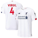 Virgil Van Dijk Liverpool New Balance Away Soccer Jersey 2019-20 – White