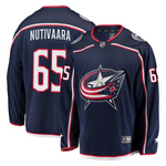 Men's Columbus Blue Jackets Markus Nutivaara Fanatics Branded Navy Breakaway Jersey