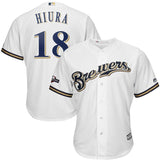 Keston Hiura Milwaukee Brewers Majestic 2019 Postseason Official Cool Base Player Jersey - White