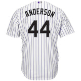 Tyler Anderson Colorado Rockies Majestic Home Cool Base Player Jersey - White