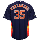 Justin Verlander Houston Astros Majestic 2019 Postseason Official Cool Base Player Jersey - Navy