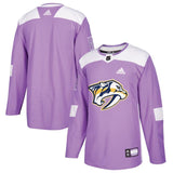 Nashville Predators adidas 2018 Hockey Fights Cancer Blank Practice Jersey - Purple