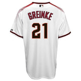 Zack Greinke Arizona Diamondbacks Majestic Official Cool Base Player Jersey - White/Sedona Red